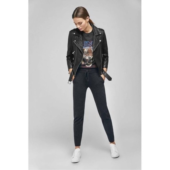 Anine Bing 100% Cashmere Black Angie Lounge Joggers Size Small - Picture 2 of 12